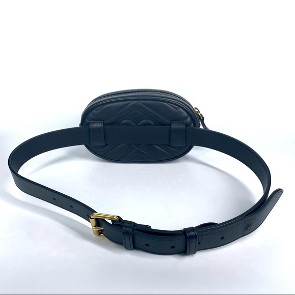 🔴SOLD🔴GUCCI Calfskin Matelasse GG Marmont Belt Bag - Picture 10 of 17